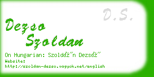 dezso szoldan business card